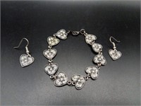 Heart Earrings & Bracelet