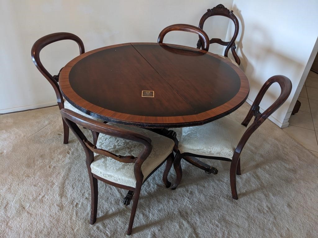 Vintage Georgian Styled Dining Table & Chairs