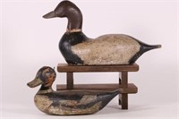 Lot of Two Duck Decoys by Unknown Makers, One