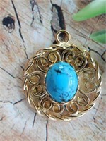 TURQUOISE PENDANT ROCK STONE LAPIDARY SPECIMEN