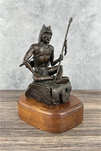 Ray Dan Sleeping Bear Montana Indian Bronze