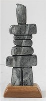 Inukshuk Sculpture Soapstone Signed MD