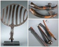 African clubs and pipes. 20th century.