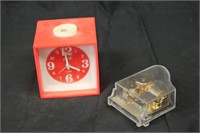 Vintage Bradley Clock & See Through Music Box