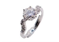 925S 1.0ct Moissanite Diamond Ring