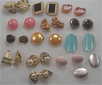 28 COSTUME JEWELRY CLIP ON EARRINGS