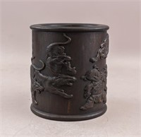 Chinese Wood Carved Brush Pot