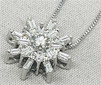 14KT WHITE GOLD .56CT DIAMOND PENDANT WITH 16INCH