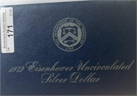 1972 Eisenhower Silver Dollar Blue Envelope