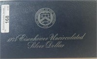 1974 Eisenhower Silver Dollar Blue Envelope