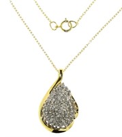 Pear Cut 1.00 ct Natural Diamond Necklace