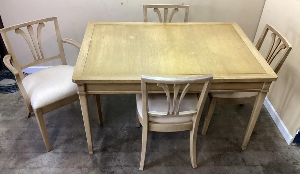VTG. DREXEL DINING TABLE & 4 CHAIRS SET