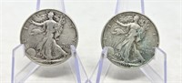 (2) 1939-D Half Dollars VF, XF