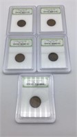 Early Lincoln Cent lot of 5