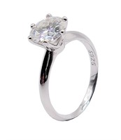 925S 2.0ct Moissanite Diamond Solitaire Ring