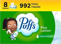 New Puffs Plus Lotion Facial Tissues 8 Boxes
