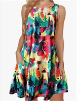 New (Size L) Summer Dresses for Women Tank Floral