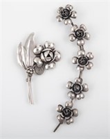 (2) PCS. STERLING FLORAL JEWELRY