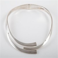 MEXICAN SILVER HINGED COLLAR NECKLACE