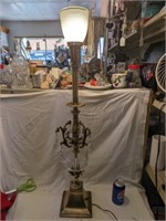 37" tall Lamp w/ Crystals, working, as seen