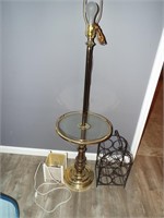 Floor Lamp and Table Top Wine Rack