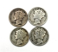 1918, 1925, 1931, and 1943 Mercury Dimes