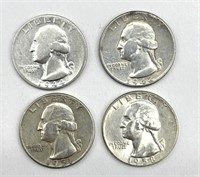 1944, 1948, 1951, and 1958-D Washington Quarters