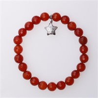 Carnelian Stretch Bracelet with Star Charm