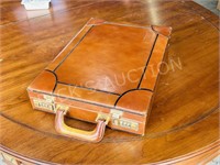 vintage leather document case w/ locks