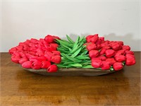 Real Feel Tulips in Dough Bowl