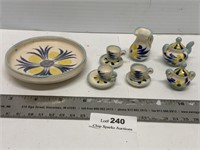 Vintage Pottery Miniature Tea Set From Mexico