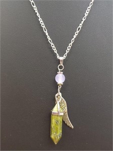 925 stamped 20" necklace with angel wing pendant