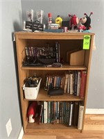 4 Tier Wood Book Shelf w/Contents