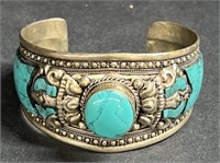 (D) Turquoise And Silver Bracelet, Unverified.