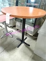 2X, 34.5"D BROWN HIGH-TOP TABLES W/ CAST BASE