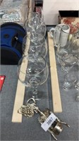 Corkscrew opener, and wine glasses