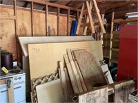 Assorted Pile of Wood Lumber Back of Garage