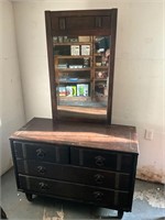 Wooden dresser and mirror
