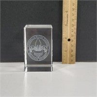 Custom Laser Etched Heavy Glass Paper Weight,