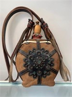 Vintage Hungarian Leather & Horse Hair Canteen (b)