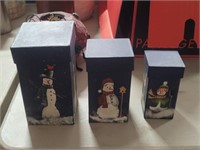 Three Nesting Snowman Gift Boxes