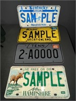 Group Vintage Sample License Plates Maine, KY, Ten