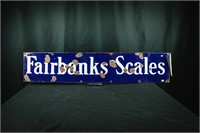 Porcelain Single Side Fairbanks Scales Sign