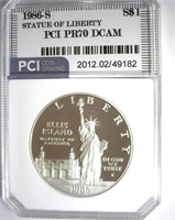 1986-S S$1 Statue of Liberty PCI PR-70 DCAM
