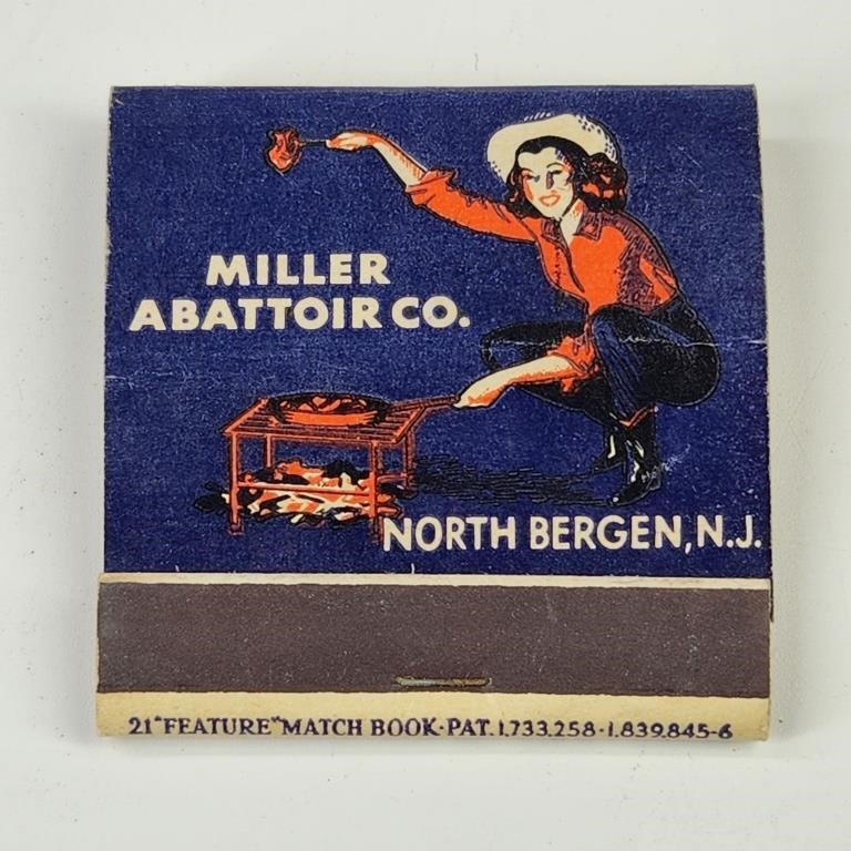 MILLER ABATTOIR ADVERTISING FEATURE MATCHBOOK