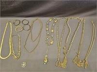 ALL THE "GOLD" COSTUME JEWELERY! ALL 4 ON THE