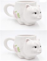 2 pc cat mug ceramic