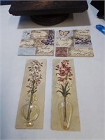 Group of 4 decorative wall tile