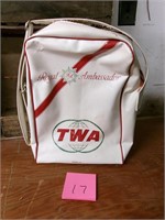 TWA air flight bag with advertising