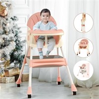 WF5388  Hurber 4 in 1 Baby High Chair Pink